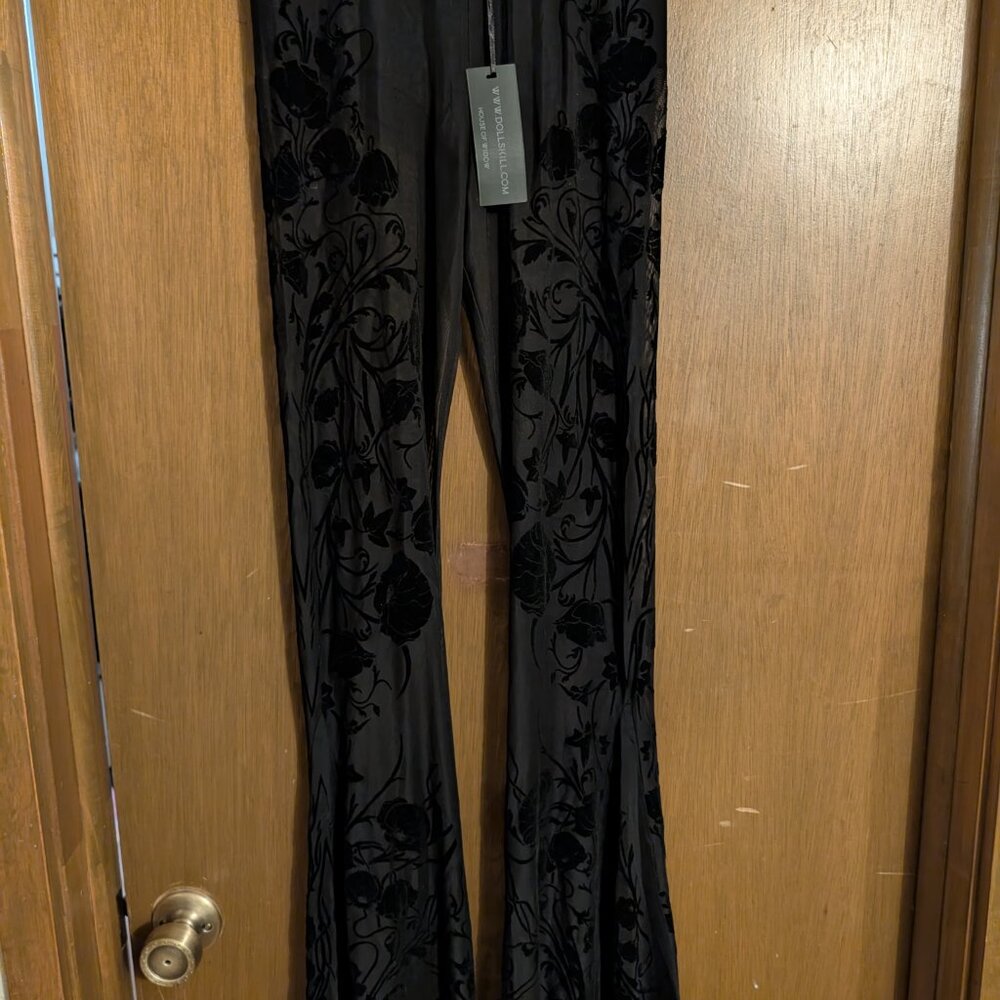 Widow Sheer Mesh Floral Flares